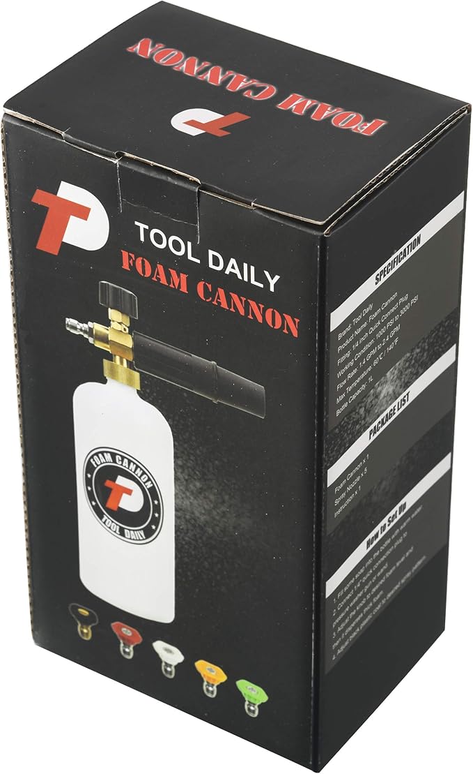 Tool Daily Chemical Injector for Pressure Washer, Foam Cannon with 1/4 Inch Quick Connecto