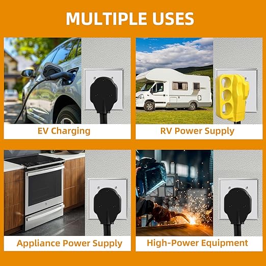 NEMA 14-50 Outlet for EV Charging,50 Amp EV Charging Receptacle,14-50R EV Outlet,50 Amp Straight Blade Device Receptacle,3-Pole 4-Wire,125/250V,for Electric Vehicles RVs Large Appliance,ETL Listed.