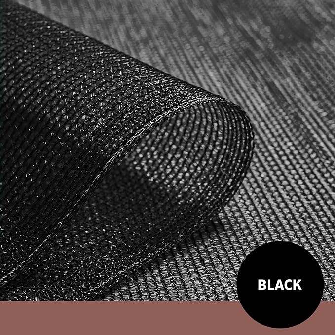 Coolaroo 50% UV Block Garden Shade Cloth for Plants - Tear-Resistant Breathable Shade Fabric for Greenhouses, Seedlings & Early Growth, 6ftx100ft Roll, Black