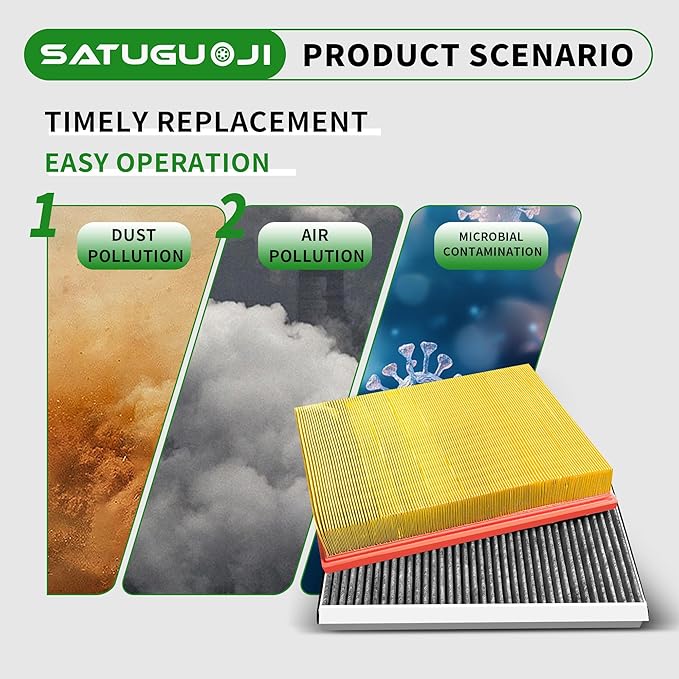 Engine and Cabin Air Filter Set Compatible with Mercedes Sprinter Van 2500 3500 2010-2018, for Dodge/Freightliner Sprinter 2500 3500 A0000903751 9068300318 A0000902651
