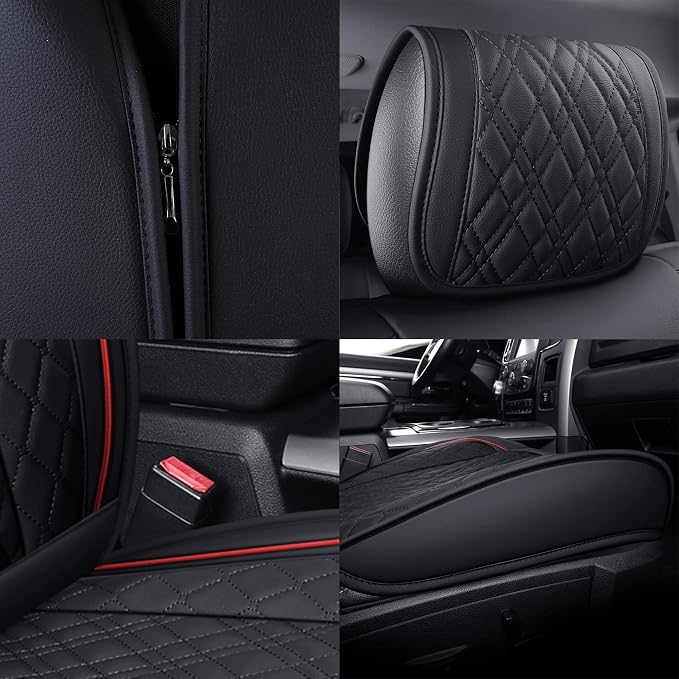 YIERTAI Car Seat Covers for Dodge Ram Fit 2009-2026 1500 2010-2026 2500 3500 Classic Bighorn Longhorn Laramie Tradesman Truck Red Front
