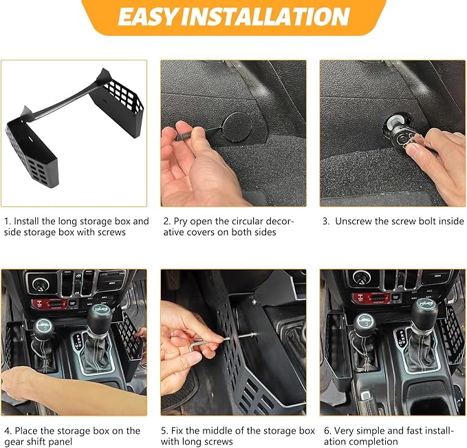 MAIKER Upgrade JL Metal Gear Shift Storage Box Center Console Hanging Box Auto Transmission Gear Tray Compatible with 2018-2024 2025 Jeep Wrangler JL JLU Gladiator JT, Tactical Style