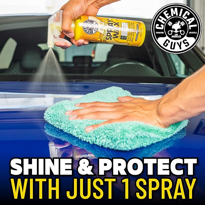 Chemical Guys TORQ Foam Blaster Wash & Wax Kit with Wash Mitt, Sticky Snowball Snow Foam Car Wash Soap, Blazin' Banana Spray Wax, & Chenille Premium Wash Mitt (4 Items, 32 Fl oz)