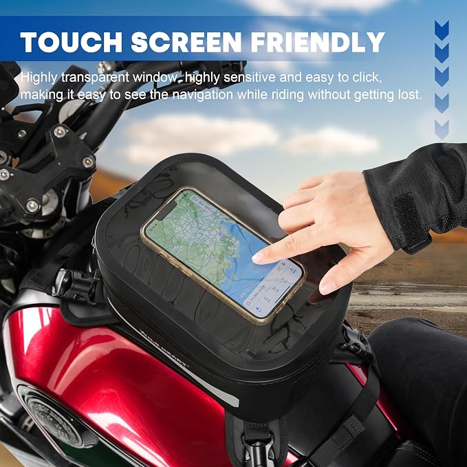 WILD HEART Motorcycle Tank Bag is Compatible with Most Motorcycle Outdoor Riding Accessories (Clear Black)
