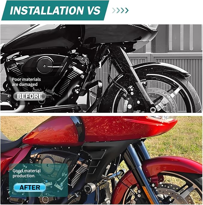 Motorcycle Side Fairing Panel Spoiler Support Brackets Covers Fit for Harley Touring FLTRXSE 2023-later CVO Road Glide ST FLTRXSTSE 2024-2025 (Vivid Black)