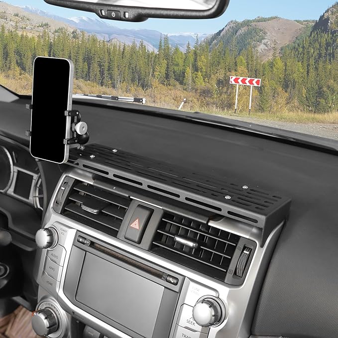 Metal Phone Mount Fit for 2010-2023 Toyota 4Runner,Dash Cell Phone Holder Adjustable Phone Stand Fit for All Smartphone(Black)