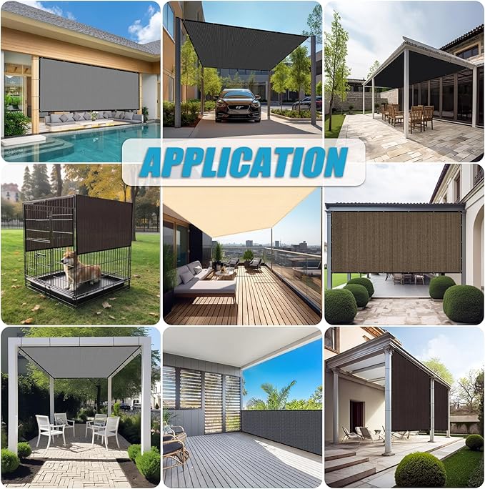 Amagenix 90% Shade Fabric 4'X 19' Sand Sun Shade Cloth with Grommets for Pergola Replacement Shade Cover Canopy, Heavy Duty, Cable Zip Ties Included (We Customized)