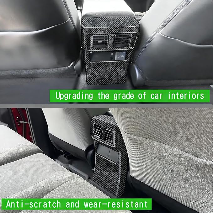 Rear Vent Decor for Toyota 4Runner 2025 2026 Interior Accessories (NOT Fit TRD Pro/TrailHuner) Anti-kick Vent Cover Center Consoles ABS Trim (Black Wood, Rear Vent Cover)