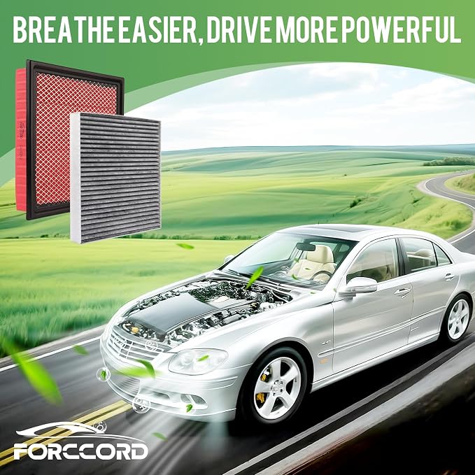 Engine & Cabin Air Filter Fit for 2015-2026 Ford F-150, 2018-2026 Expedition, 2018-2024 Lincoln Navigator Activated Carbon Cabin Filter Replace#CF12150 CA10262 Car Accessories