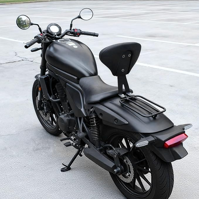 Sissy Bar Fit for Eliminator 450 500 EL450 2024-2026 with Luggage Rack | Motorcycle Detachable Quick Driver Backrest Rear Rest Heavy Duty Steel High Density Foam Weatherproof