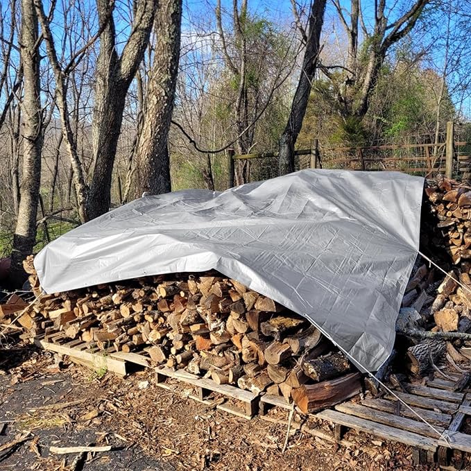 20x30 FT Tarps Heavy Duty Waterproof, 12 Mil Large Tarps with Grommets and Reinforced Edges, UV Resistant, Tear&Fade Resistant, Big Waterproof Covers for Outdoor Patio Roof Boat, 20 * 30 FT