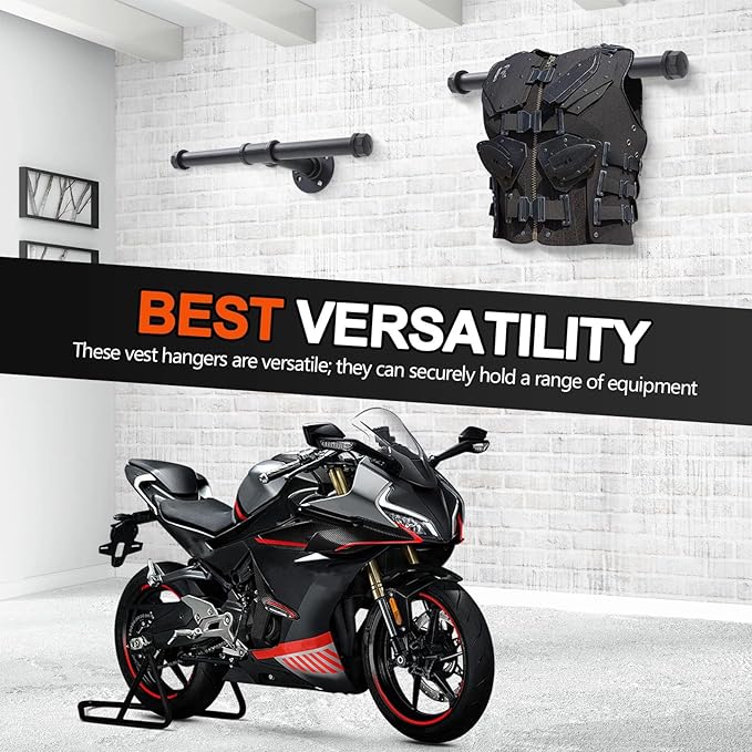 Yaocom Weight Vest Hanger Wall Mount Heavy Duty Tactical Gear Police Vest Holder Motorcycle Helmet Rack Stand for Gym Home Garage Train Armor Breastplate Backpack Organizers