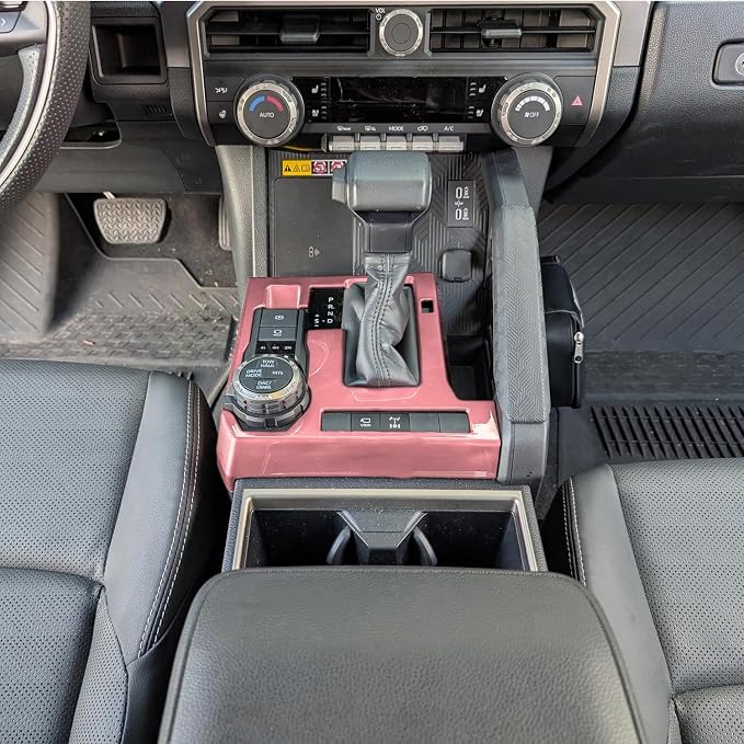 for Toyota Tacoma 2024 2025 2026 for 4Runner 2025 Up Interior Accessories Dashboard Decor Center Consoles Shift Panel & Steering Wheel Cover ABS Decorative Frame Pink