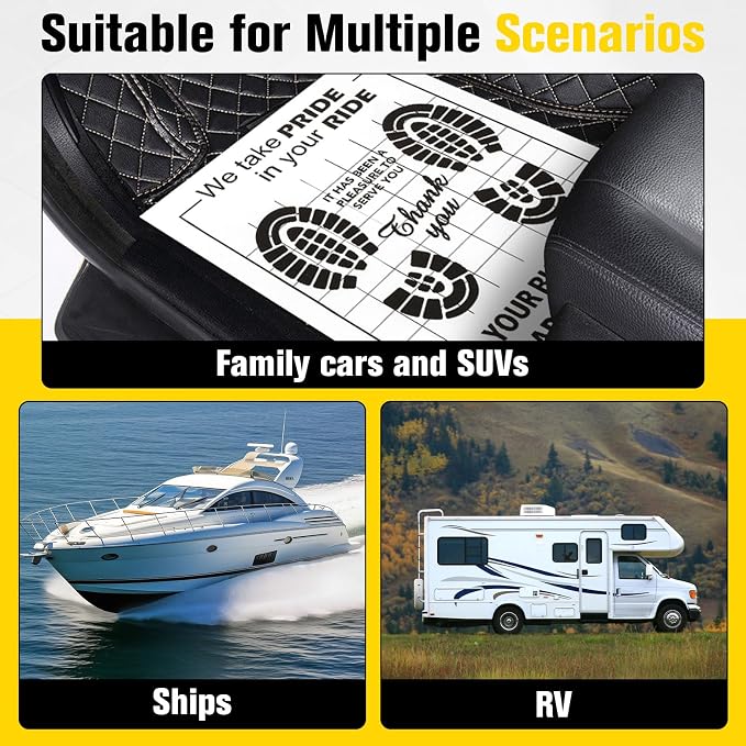 500 Pcs Paper Floor Mats for Cars, 16"x20" Disposable Car Floor Mats with Kraft Paper + PE Waterproof Layer, Temporary Vehicles Floor Protector, Paper Mats for Car Details