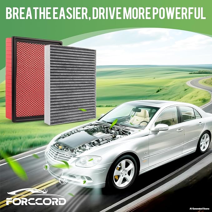 Engine & Cabin Air Filter Fit for Silverado 1500/Sierra 1500 2014-2018, Silverado 2500 HD/Sierra 2500HD 6.0L 2015-2019, Suburban/Tahoe/Yukon 2015-2020 Replace#CF11809 CA8755A (Not for 6.6L)