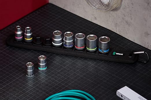 WERA 05003973001 Belt B 4 Zyklop Socket Set, 3/8" Drive, 9 Pieces