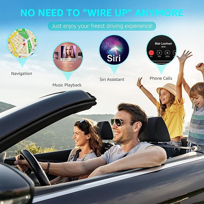 ISIX Wireless CarPlay Adapter/Dongle for Factory Wired CarPlay Cars, Plug & Play Auto Connect No Delay for Cars Year 2016-2023