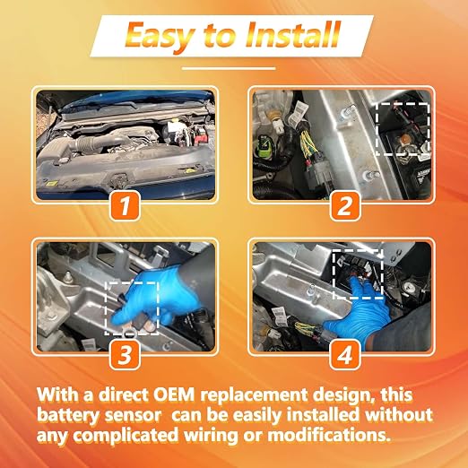 Battery Sensor Fit for Jeep Wrangler 2018-2025 Gladiator 2020-2025 for Ram 1500 2019-2024 Replace 68289207AA 68289207AB 68289207AC