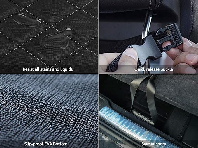 iBuddy SUV Cargo Liner for Dogs, Waterproof Dog Cargo Cover with Bumper Flap Protection Durable Toyota Rav4 Trunk Mat for Pets Keep Your Vehicle Trunk Clean Universal Fit SUV Car Seat Cover