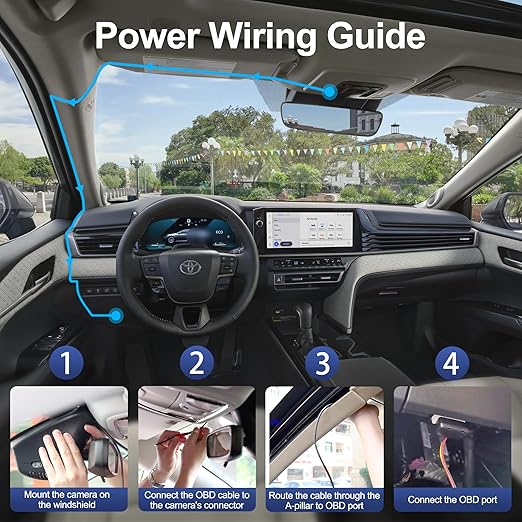 FITCAMX OBD Cable Dash Cams, Upgrade Parking Monitoring, Hardwire Wire Kit Accessories