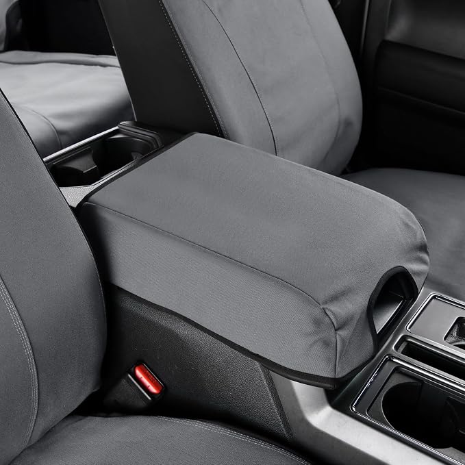 Coverado Front Seat Covers, Waterproof Canvas Seat Protector for Car Seat Cushions for Kids & Dogs, Seat Covers Compatible with 2015-2024 Ford F150 & 2017-2024 Ford F250 F350 F450(Gray, 2PCS)