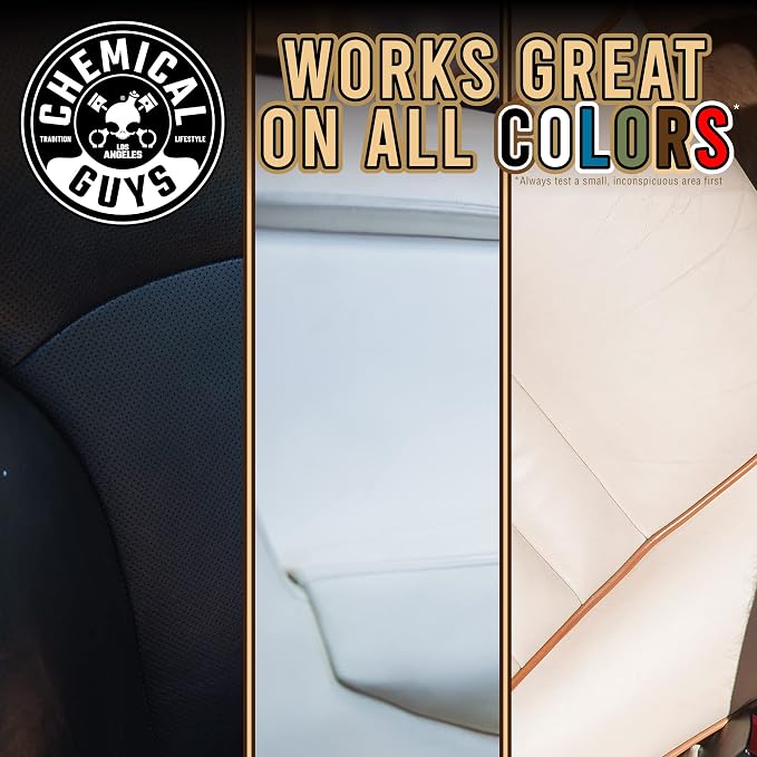 Chemical Guys Colorless and Odorless Leather Cleaner - Safe for Natural, Synthetic, Faux, and Pleather, Car Interior Cleaner, Safe for Furniture, Boots, Apparel, & More - 16 oz
