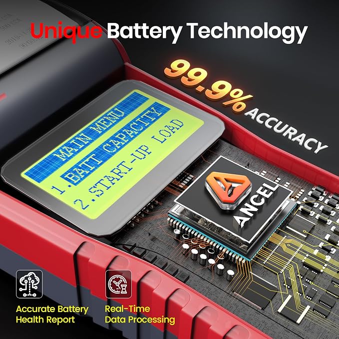 ANCEL BST500 Car Battery Tester with Printer, 12v 24v Automotive Battery Load Tester, Cranking Charging System Analyzer, 99.99% Accuracy for Car Motorcycles Truck SUV ATV RV and More