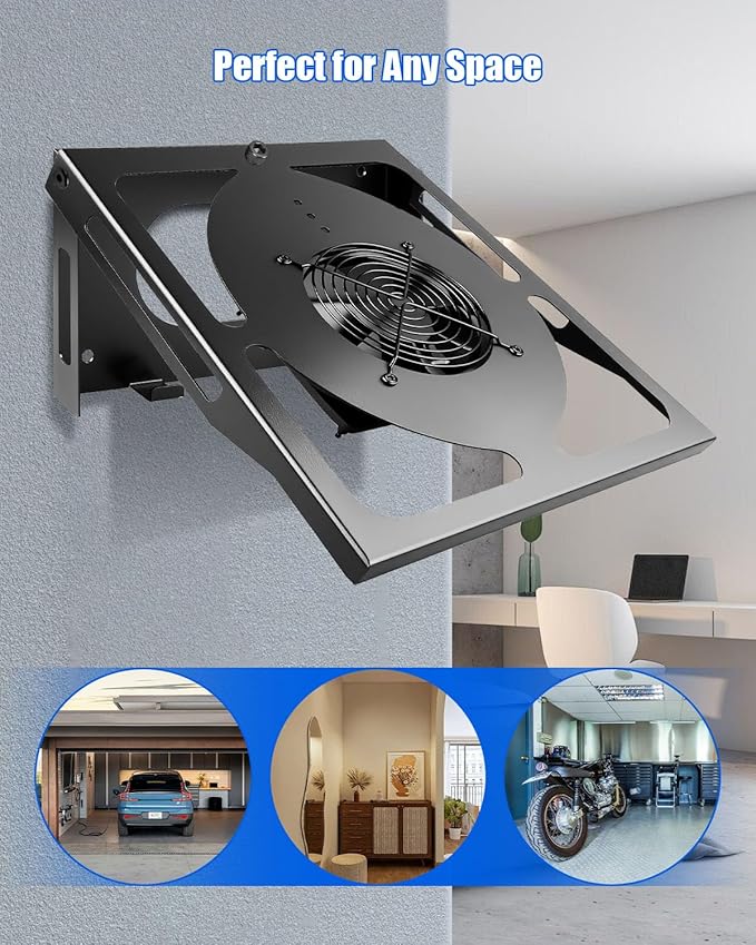 Motorcycle Helmet Dryer Holder with Ventilation Fan, Heavy Duty Helmet Rack Wall Mount, Helmet Stand with Timer Remote Control, 110-220V Auto Fan for Quick Drying
