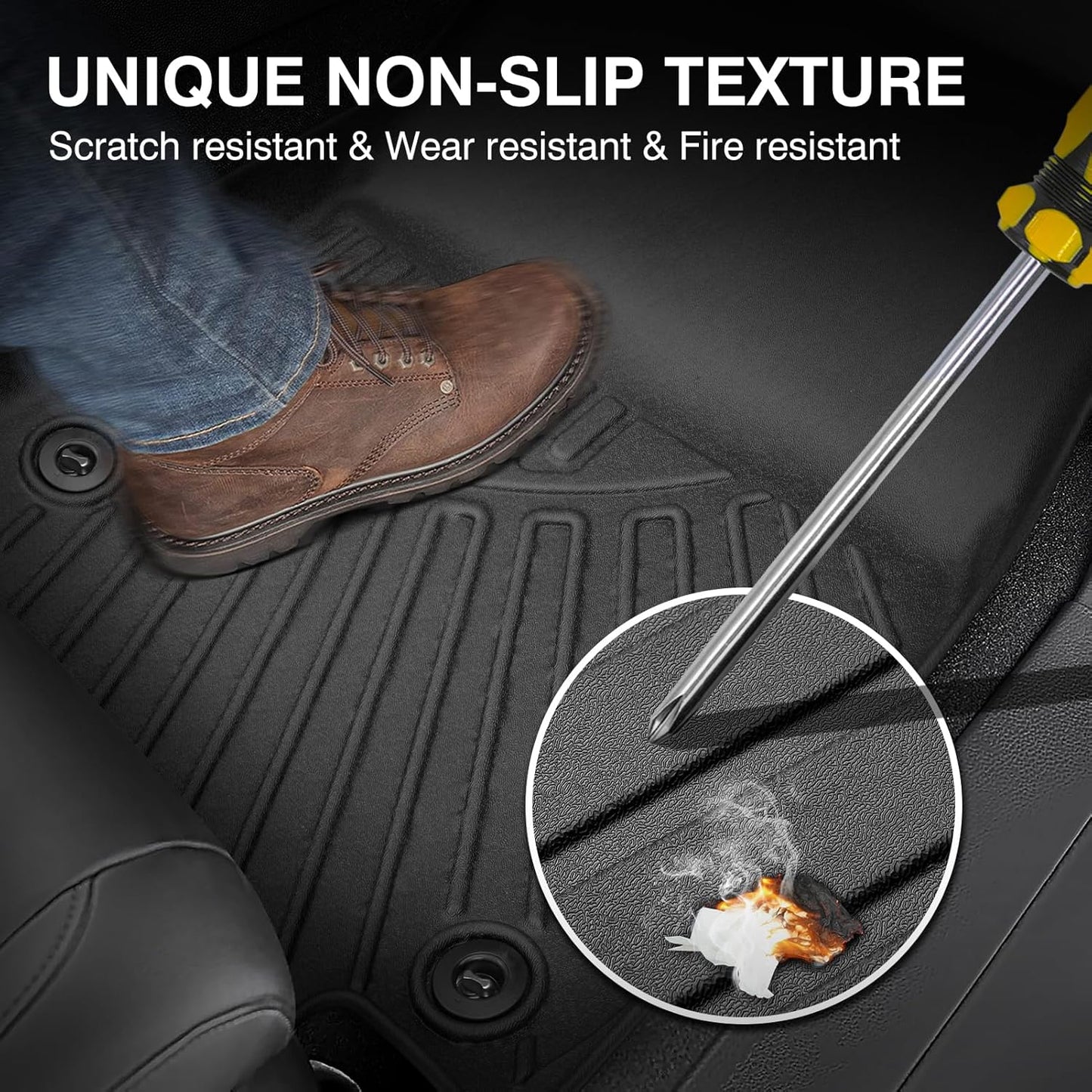 Powerty Floor Mats for 2023 2024 2025 Lexus RX RX350 RX350h RX500h (NOT for RX450h+ PHEV) Accessories All Weather Floor Liner 3D TPE 1st & 2nd Row Floor Mat Heavy-Duty Floor Liners