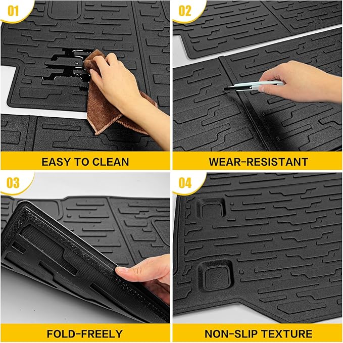 Cargo Mats & Trunk Net for 2018-2024 Jeep Wrangler JL Unlimited 4X4 Trunk Mat Backrest Liner with Cargo Net All Weather Rear Back Seat Mat Cargo Net for Wrangler JL 4 Door Accessories Only