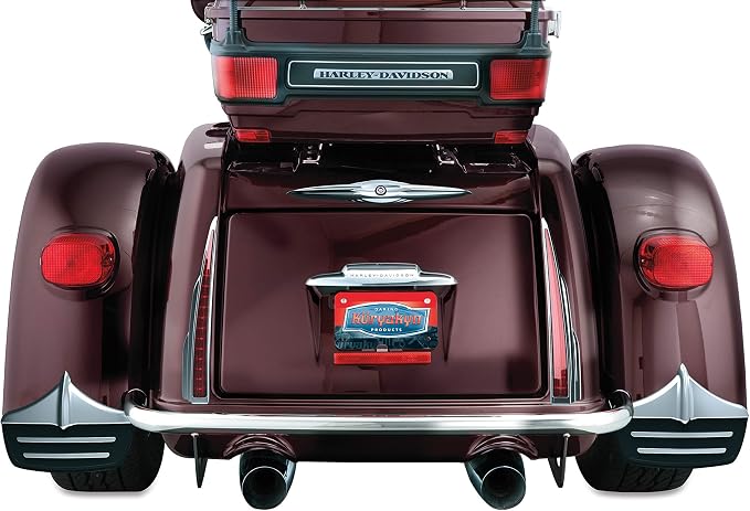 Kuryakyn 7220 Motorcycle Accent Accessory: Rear Wheel Mud Flaps/Splash Guards for 2011-19 Harley-Davidson Trike Motorcycles, Chrome, 1 Pair , Black