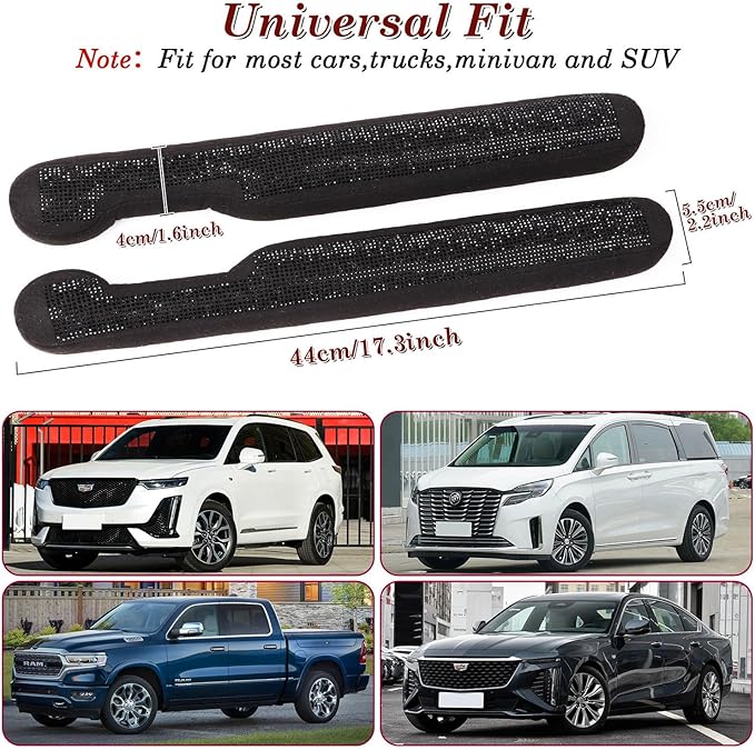 ToBeQueen Car Seat Gap Filler Black, Bling Car Accessories for Women Universal Fit for Car Truck SUV, 2 Pack Handmade Crystal Rhinestone Diamond Seat Gap Blocker Stop Things from Dropping(Black)
