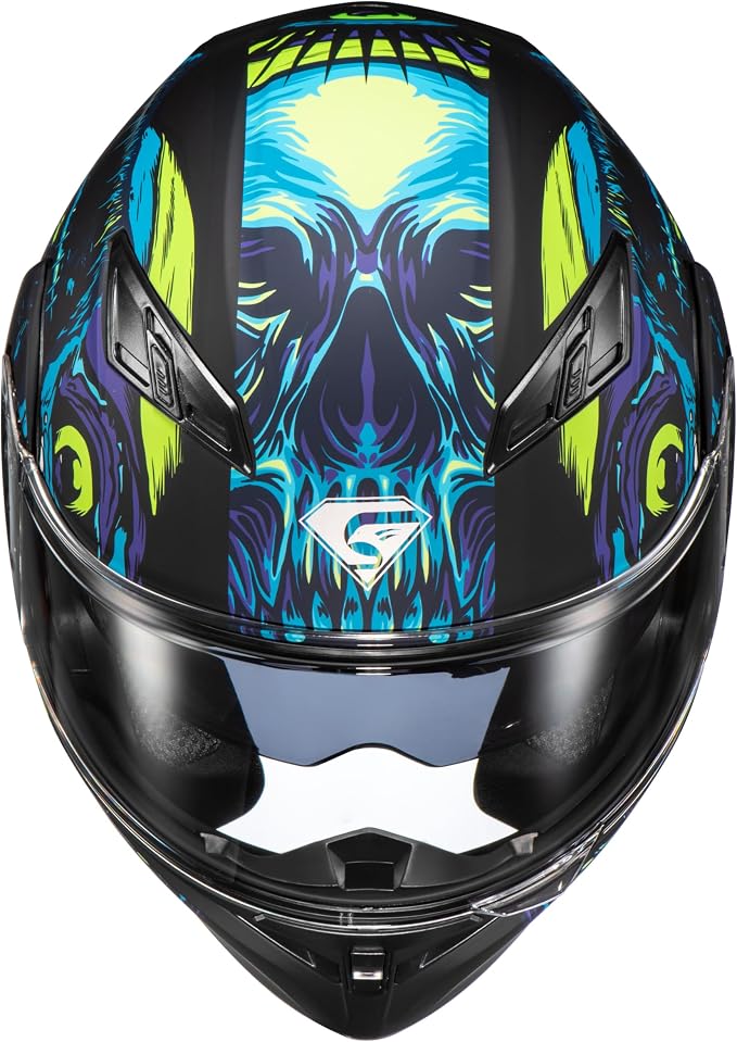 KYPARA Motorcycle Dual Visor Flip up Modular Full Face Helmet with DOT Certification of Impressionism