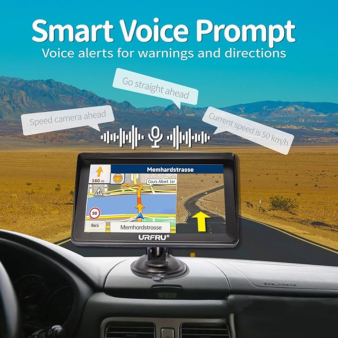 7-inch GPS Navigator for Car Truck RV Pickup, 2026 Offline Map with Free Updates Lifetime, Big HD Touchscreen, Satallete Navigation, Voice Guidance, Speed & Traffic Alerts, Custom Truck Routing