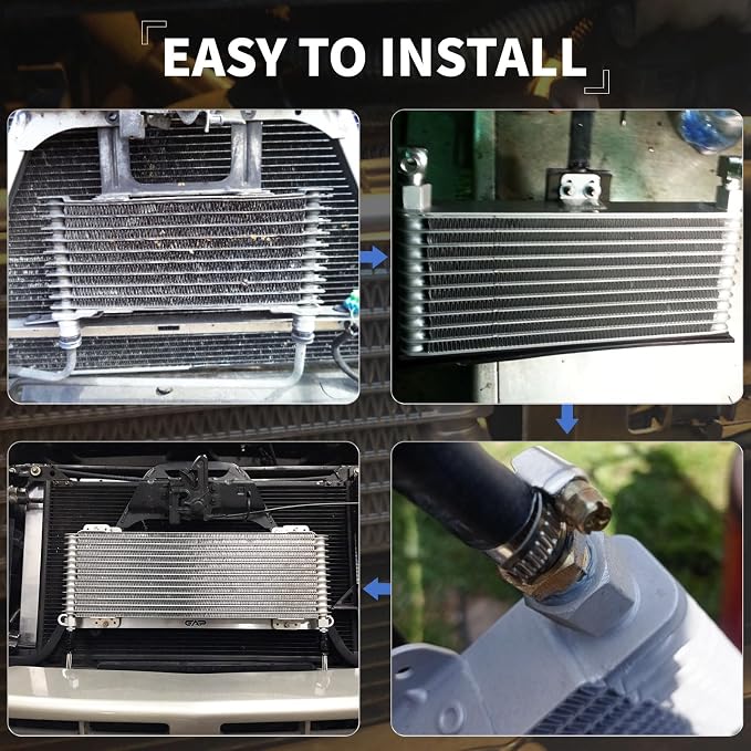 40k Transmission Oil Cooler LPD47391, Heavy Duty 40,000 GVW Max, Low Pressure Drop, Compatible with Tru-Cool,Includes Mounting Hardware-Ideal for Heavy Vehicles,40,000 GVW transmission cooler (Silver)