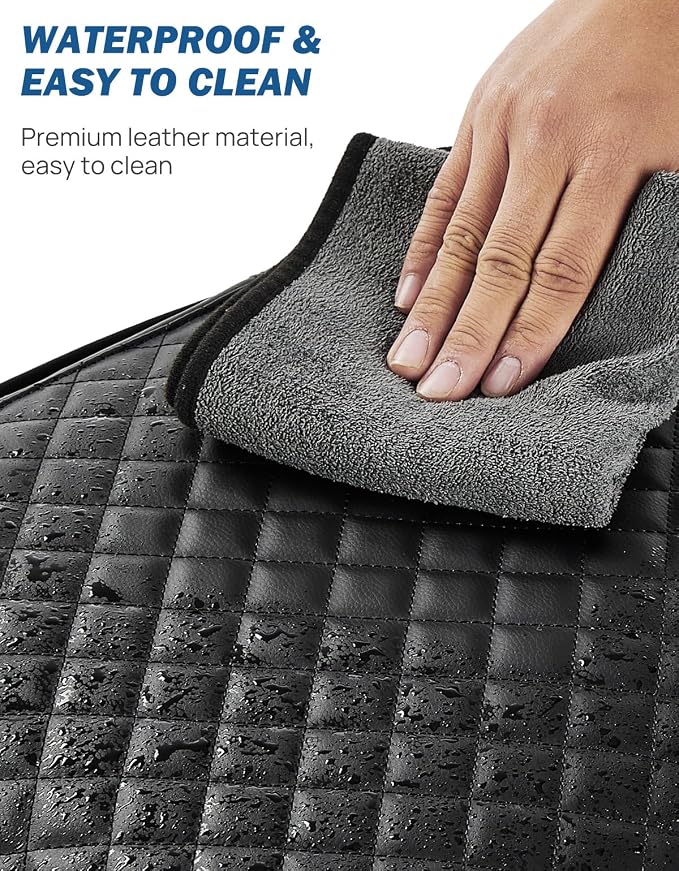 JOYTUTUS Center Console Cover Compatible with 2021 2022 2023 2024 2025 2026 Ford F150, Leather Armrest Cover Center Console Cushion Arm Rest with Side Pockets