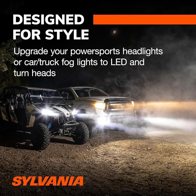 SYLVANIA - 9007 LED Ultra - Fog Lights For Cars and Trucks - Headlight Bulbs for Off Road Powersports - 6000k Cool White LED Light - Maximum Lifespan - No Polarity - DIY Upgrade
