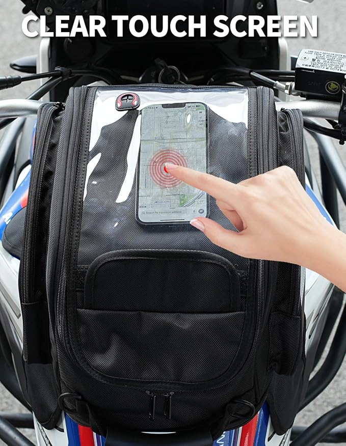 Motorcycle Tank Bag Universal Waterproof Oxford Fabric with Strong Magnetic,Magnetic Tank Bag, fits Harley Davidson, Indian, Honda, Yamaha, Suzuki and more