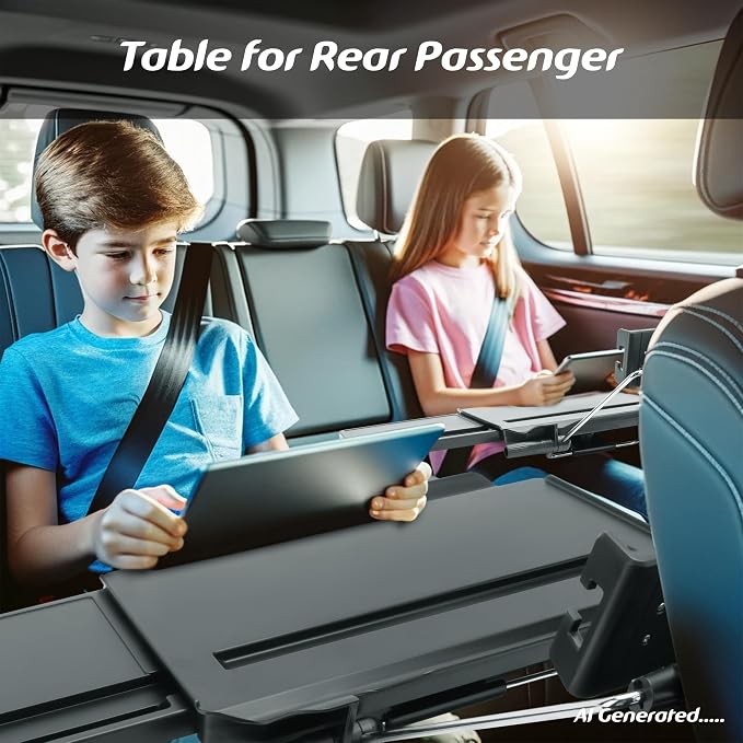 Paffenery Large Car Steering Wheel Tray Back Seat Headrest Tray with Phone Holder, Steering Wheel Desk Food Table for Car Laptop Mount Steering Wheel for Large SUVs, Trucks & Vans,14"