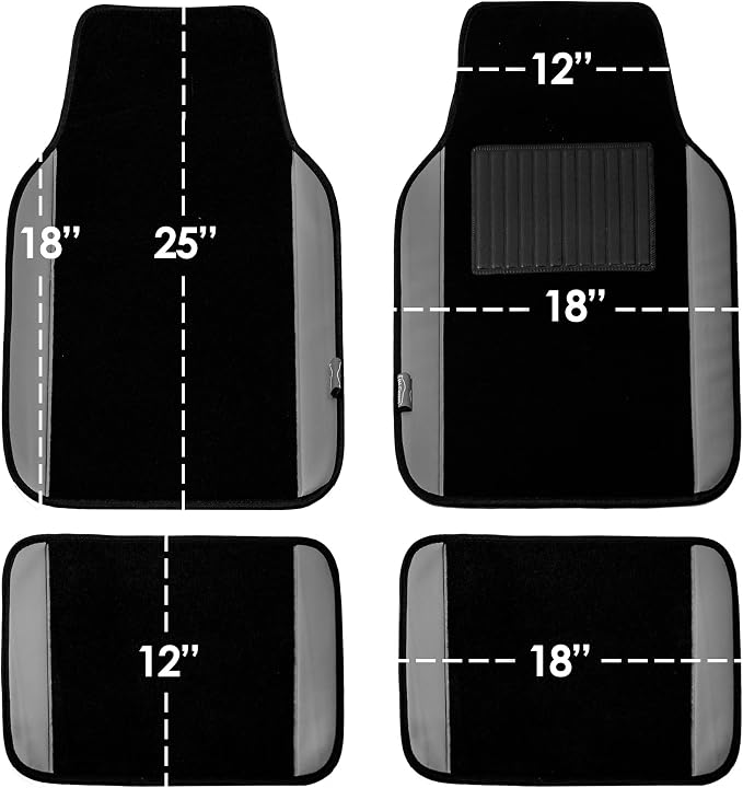FH GROUP Premium PU Leather Seat Covers Full Set Γ’β¬β Universal Fit for Cars Trucks and SUVs Gray