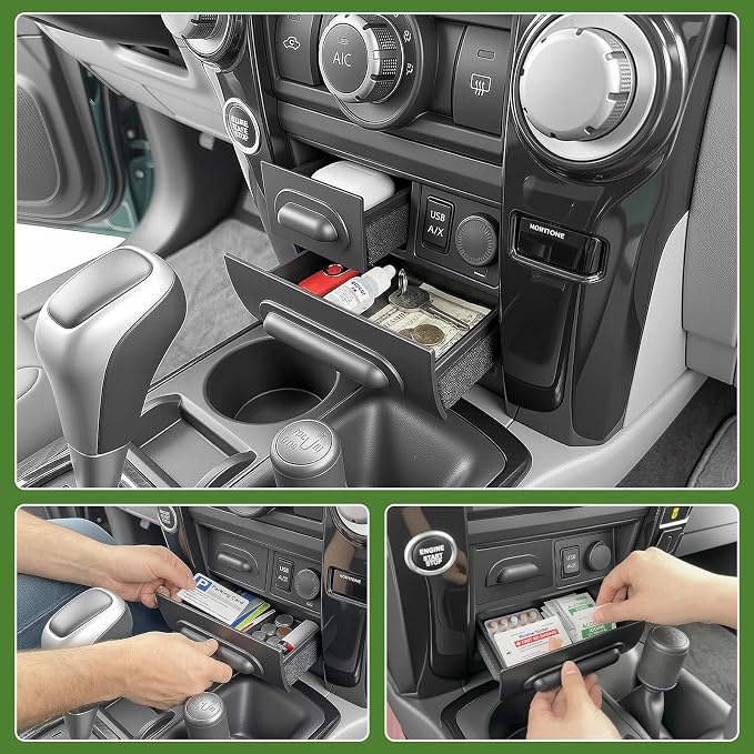 Center Console Organizer for 2014-2024 Toyota 4Runner Storage Box Drawer Inserts Tray for 4 Runner Interior Accessories(Fit 14-24/Drawer Organizer)