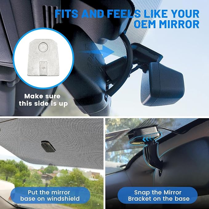 EWAY Tailgate Handle Backup Reverse Camera with 4.3" Rear View Mirror Monitor Kit for 2004-2016 Ford F150 F250 F350 F450 F550 Super Duty, Tailgate Latch Handle Rear Camera Rearview Mirror Replacement
