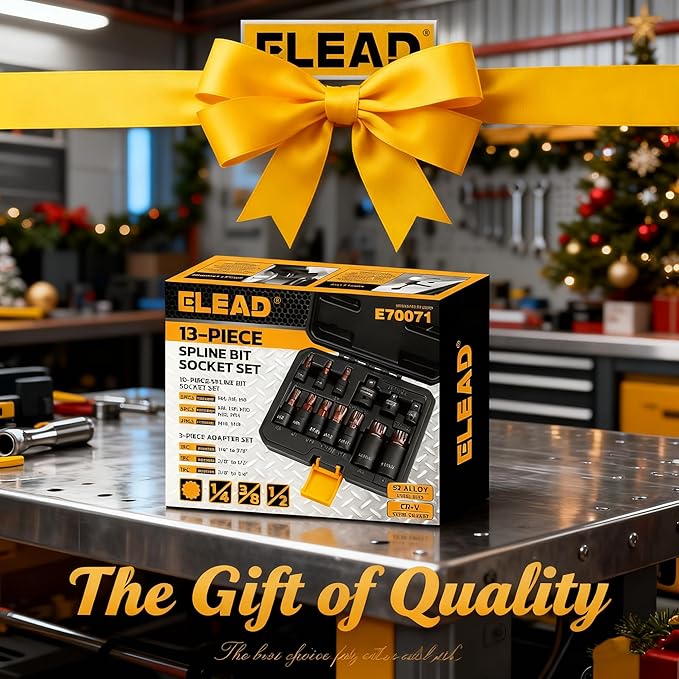 13-Piece XZN Triple Square Spline Bit Impact Socket Set - Premium S2 Steel European Style M4 - M18 with Socket Adapters, 1/4”, 3/8” and 1/2” Drive | Professional Mechanic Garage Tools