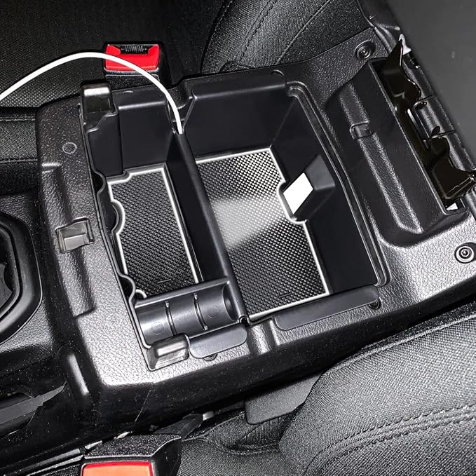 Front Under Seat Storage Organizer + Center Console Hidden Box + White Center Console Organizer for 2018-2026 Wrangler JL JLU & 2020-2026 Gladiator JT Accessories (Manual Seat Only)