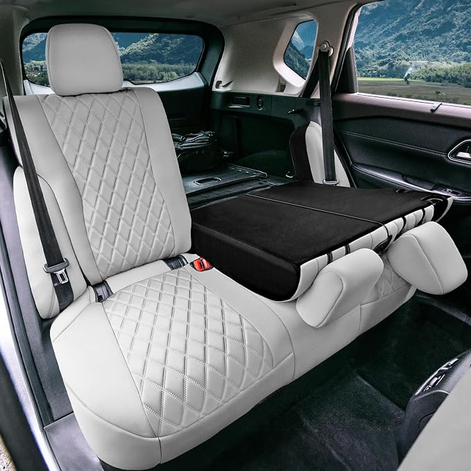 FH Group Custom-Fit Car Seat Covers Specifically Made for 2021-2026 Nissan Rogue, Rear Set Solid Gray Ultraflex Neoprene Waterproof Automotive Seat Cover