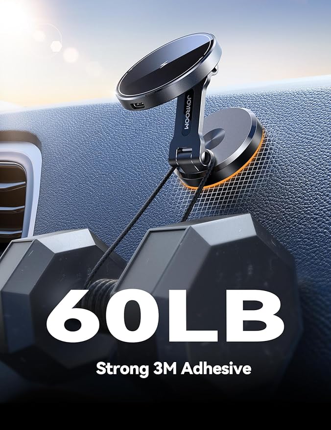 JOYROOM for MagSafe Car Mount Charger with Rotatable Charging Panel, 15W Fast Charging Magnetic Phone Holder, Dashboard Wireless Charger for iPhone