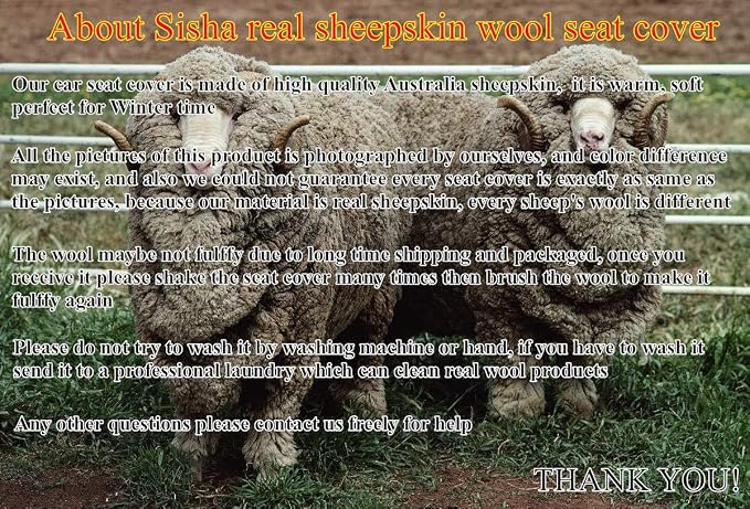 Winter Warm Authentic Australia Sheepskin Car Seat Cover Luxury Long Wool Front Seat Cover Fits Most Car, Truck, SUV, or Van (Pink)