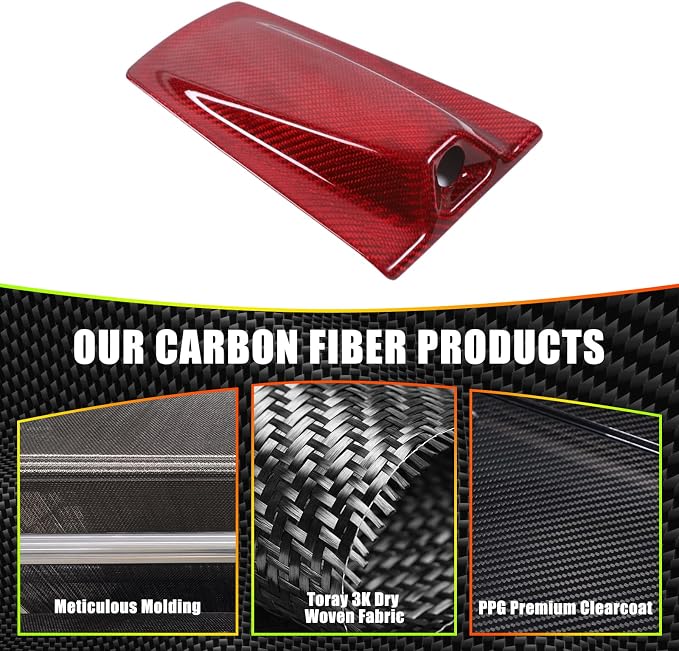 Roof Top Backup Cameras Cover Trim Compatible with C8 Corvette Convertible Z06 Z51 2020-2023 Real Carbon Fiber 1PCS Reversing Camera Protection Cover Trim Accessories (Red Carbon)