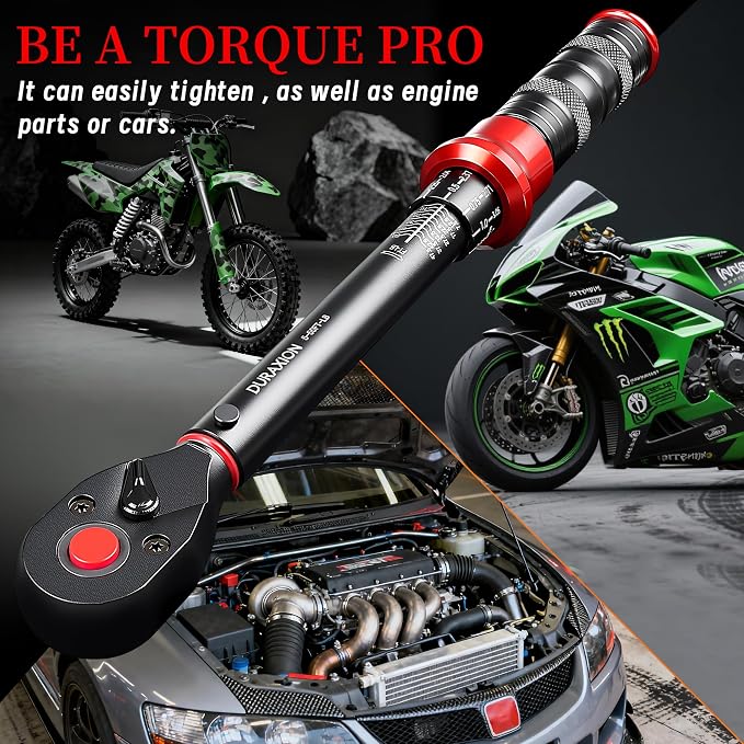 3/8-Inch Drive Torque Wrench 5-50ft.lb/6.8-67Nm, ±3% Precision Dual Direction Torque Wrenches with 72-Tooth Dual Range Scales