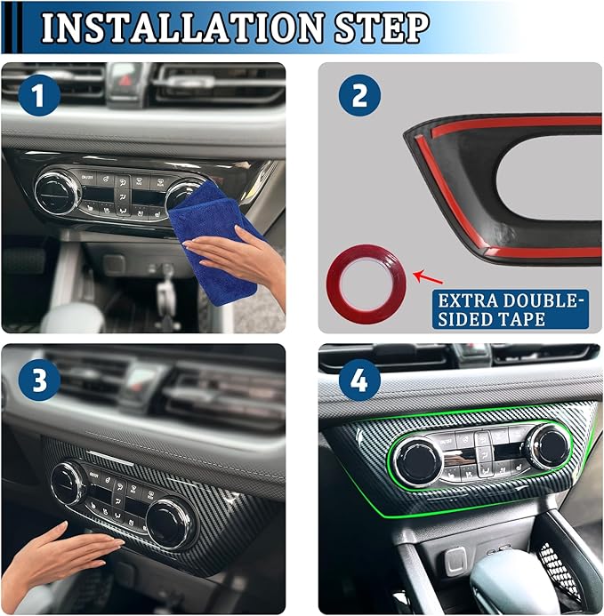 1 Pcs Center Air Conditioning A/C Switch Button Panel Frame Cover Trim for Chevrolet Trailblazer 2024-2026 Central Control Decoration Accessories (ABS Imitation Carbon Fiber Pattern)